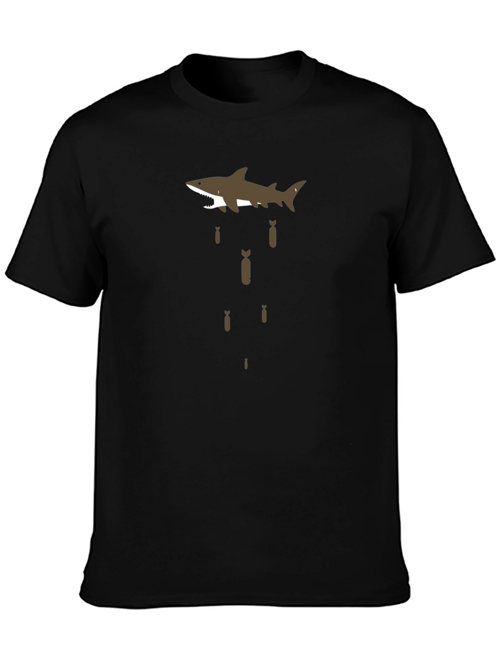 Shark Bombing Graphic Tee - Black Cotton T-Shirt