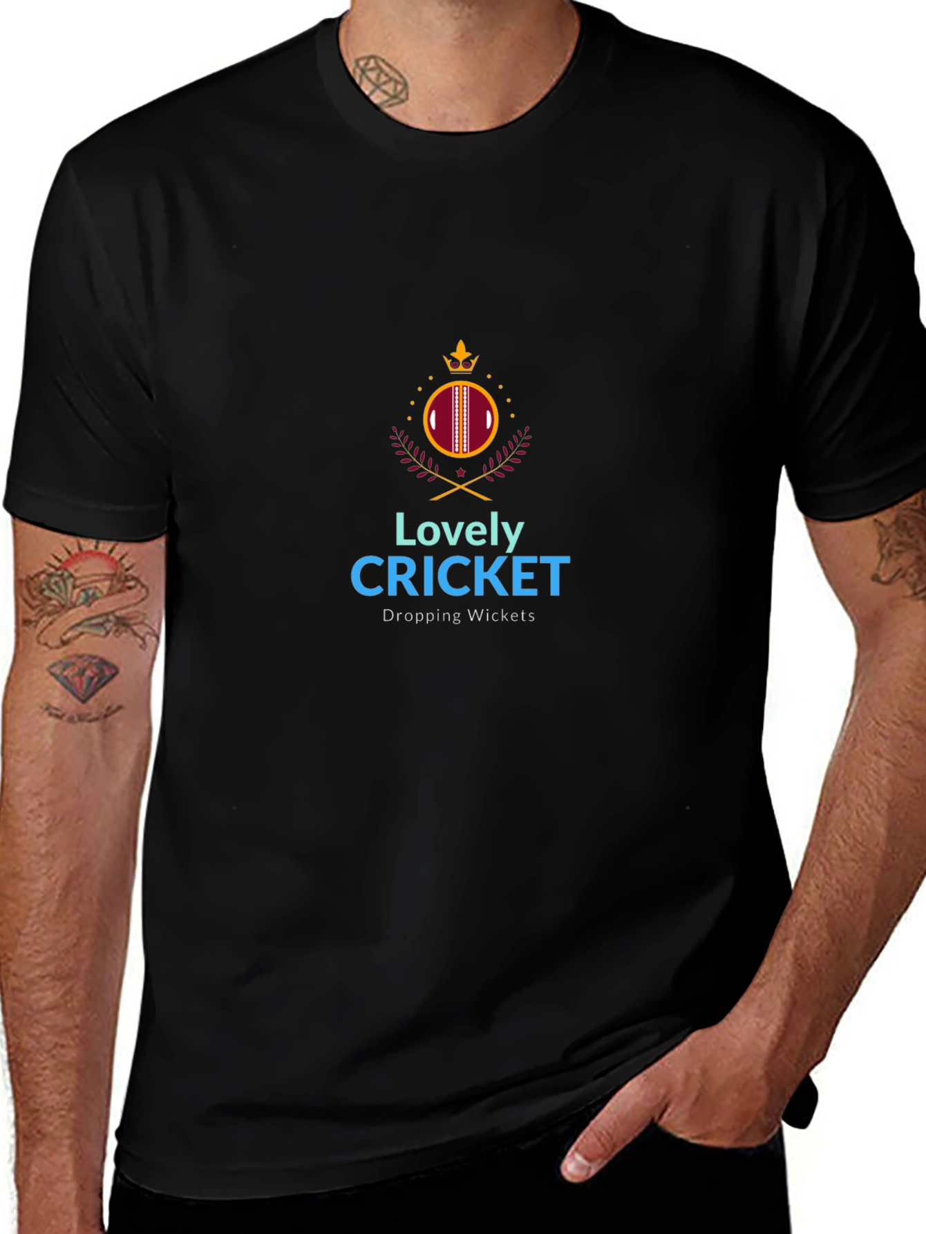Lovely Cricket Graphic T-Shirt - Dropping Wickets