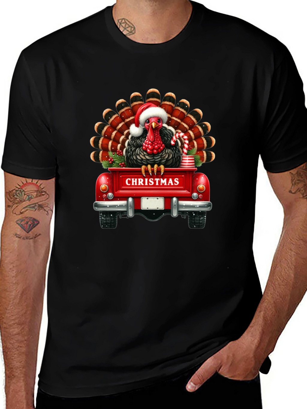 Christmas Turkey Truck Graphic Tee