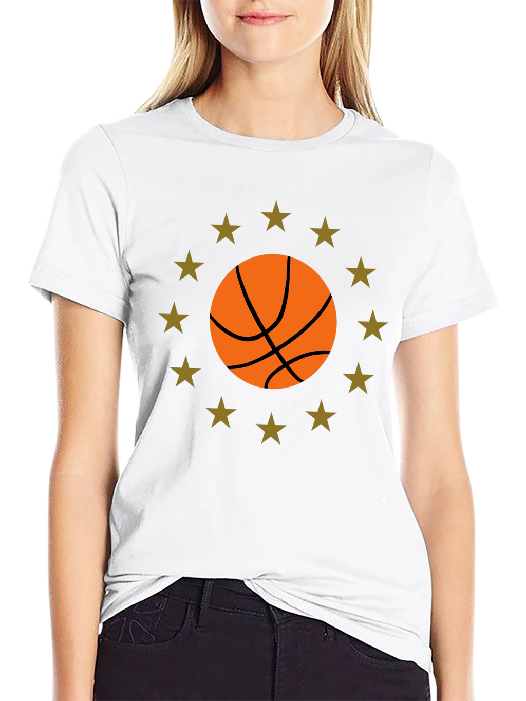Basketball Star Graphic Black T-Shirt