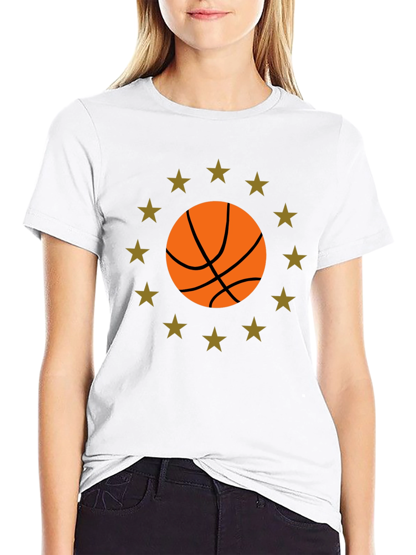 Basketball Star Graphic Black T-Shirt