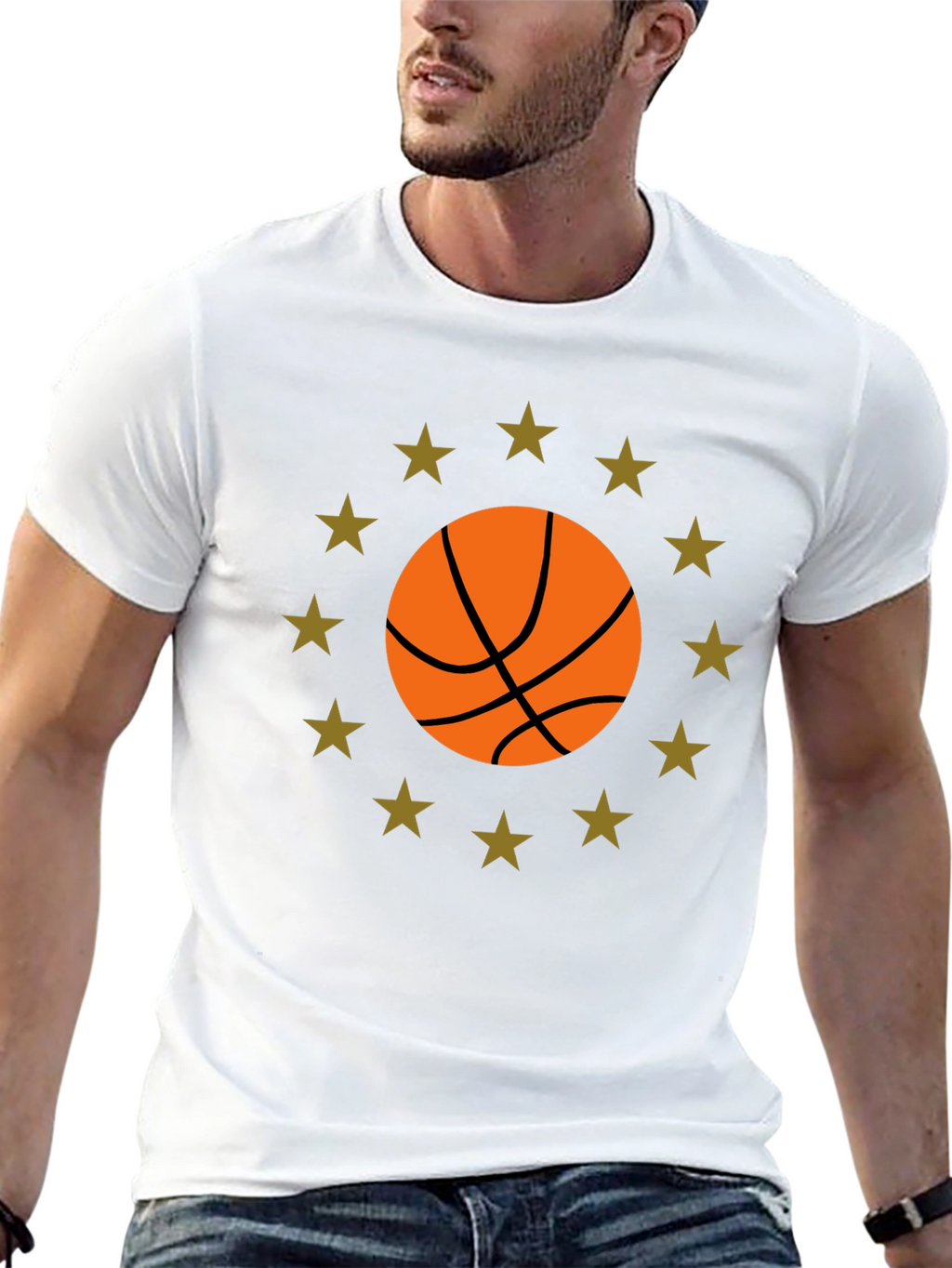 Basketball Star Graphic Black T-Shirt