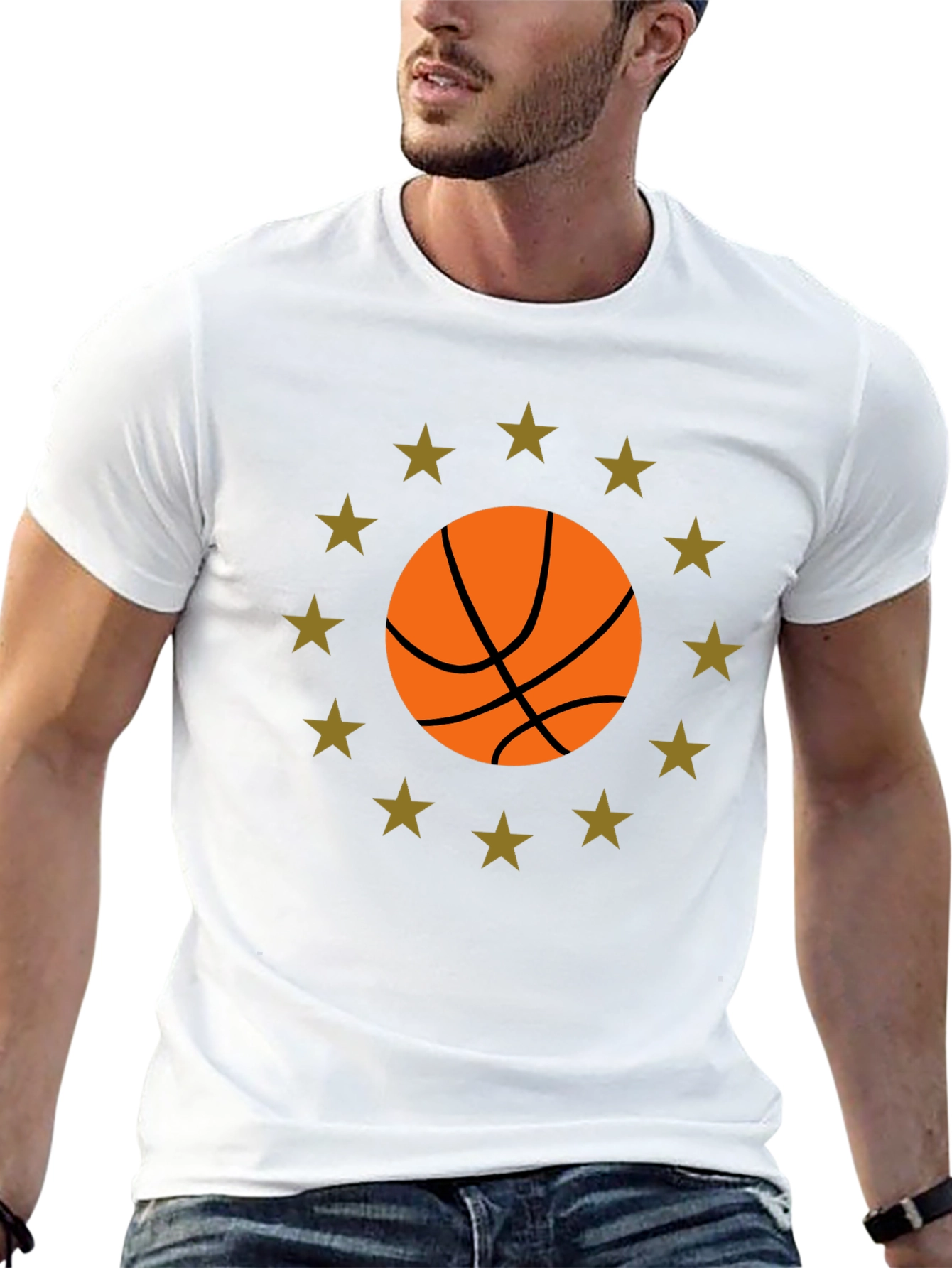 Basketball Star Graphic Black T-Shirt