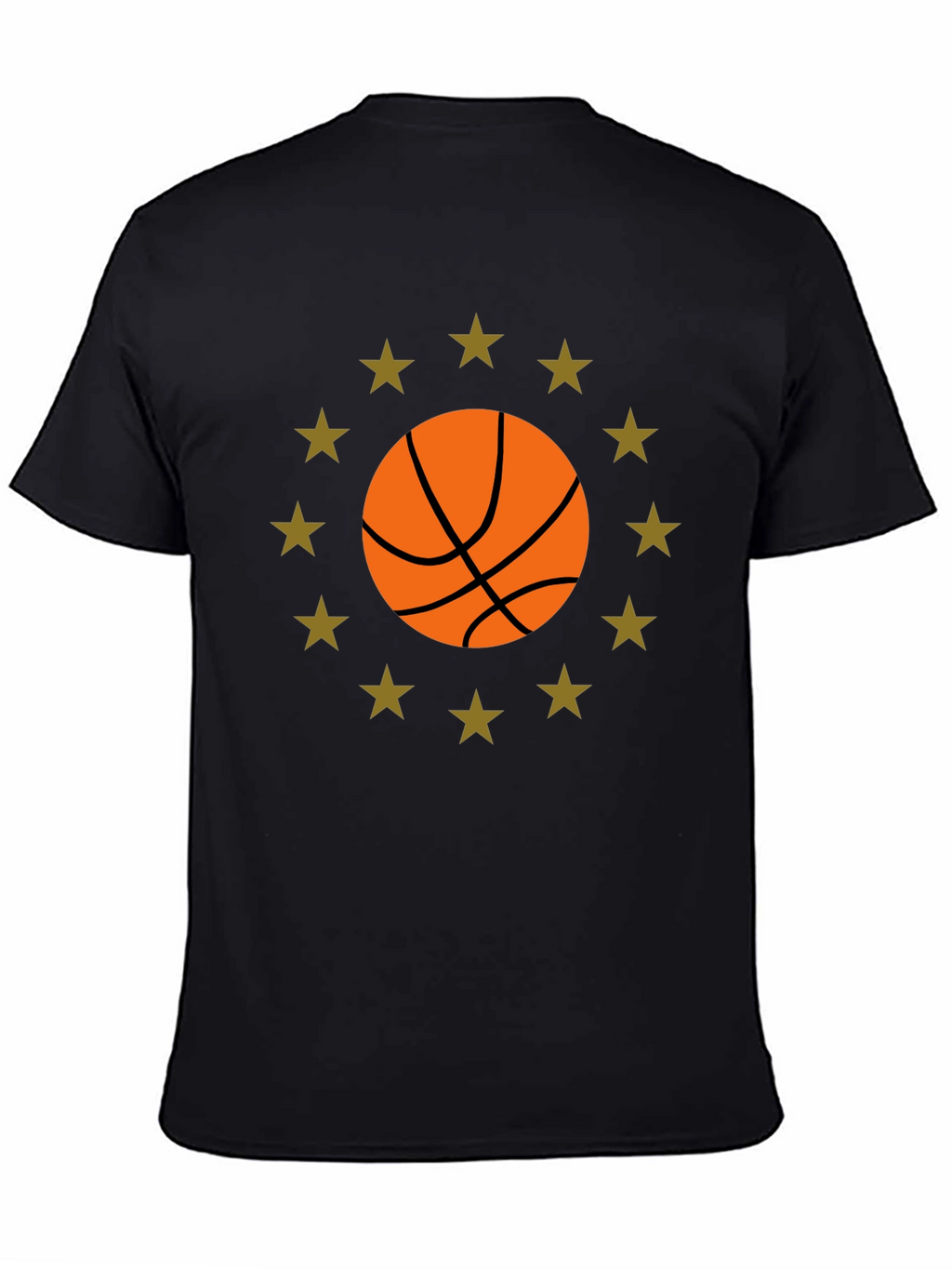 Basketball Star Graphic Black T-Shirt