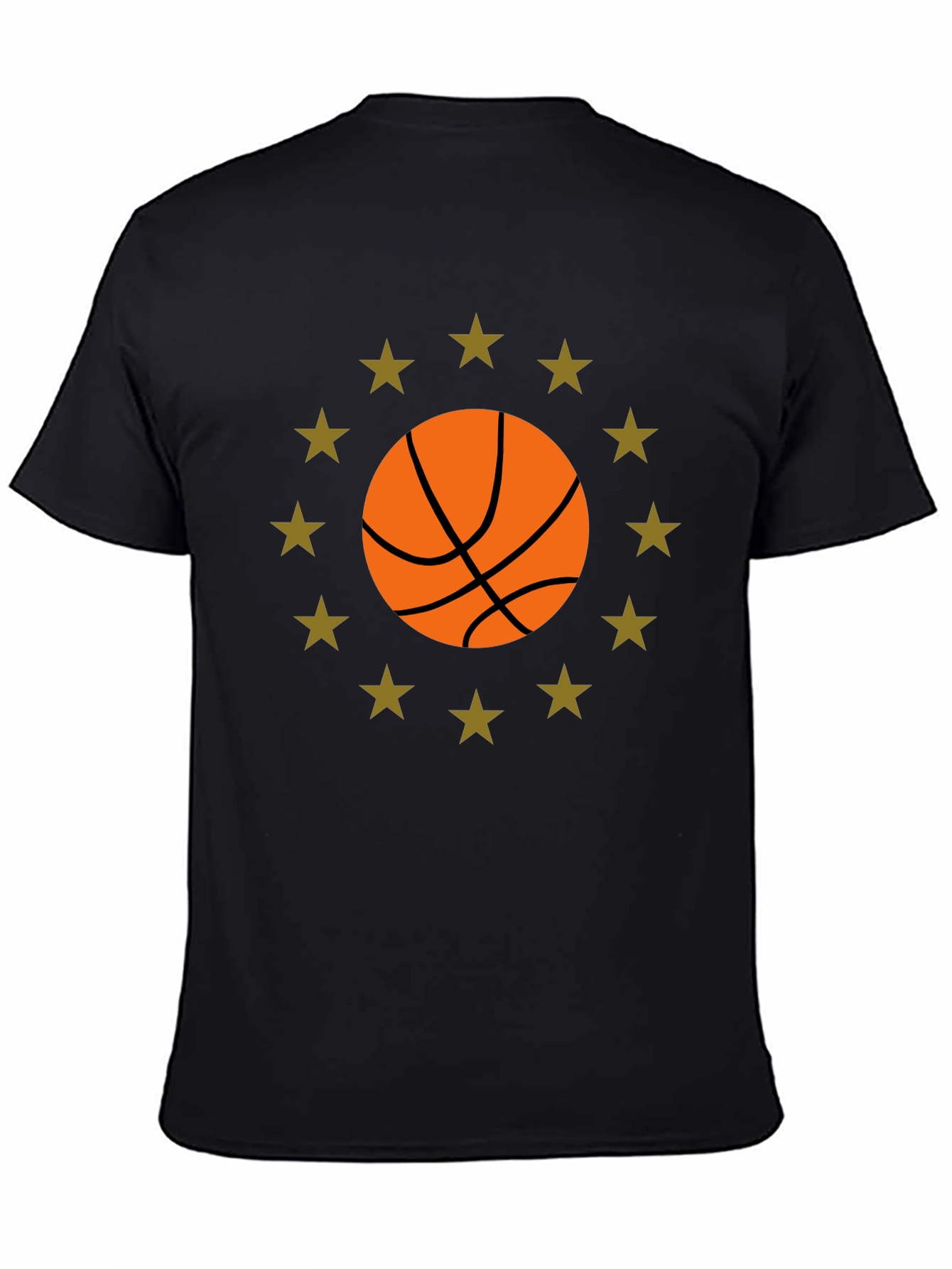 Basketball Star Graphic Black T-Shirt