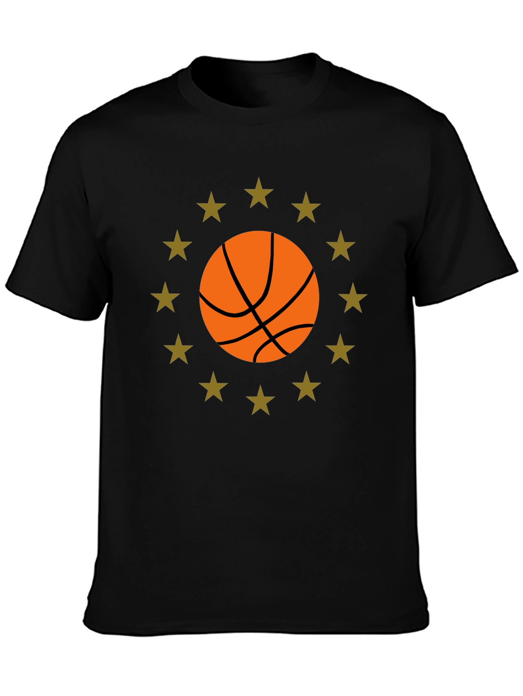 Basketball Star Graphic Black T-Shirt