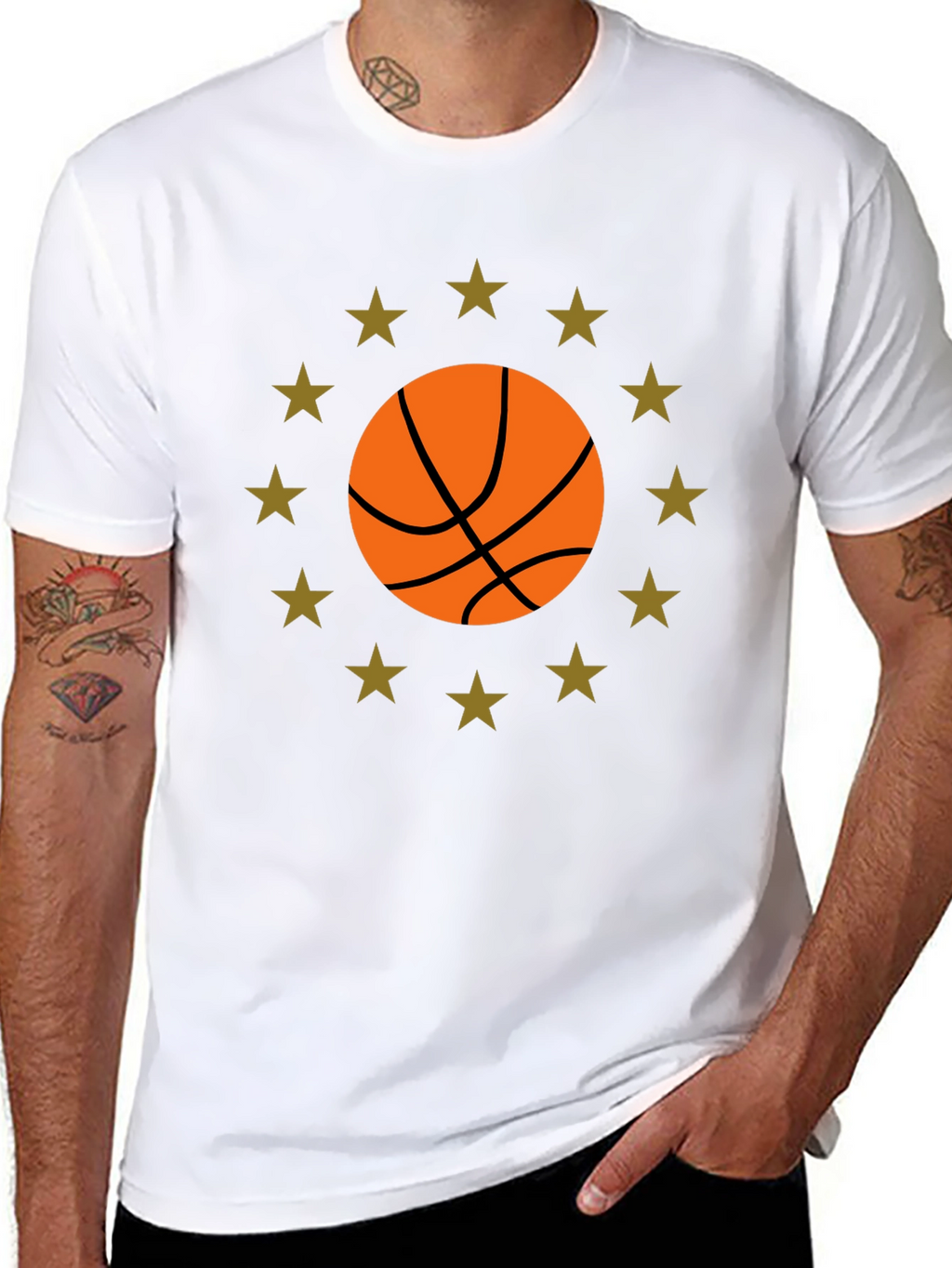 Basketball Star Graphic Black T-Shirt