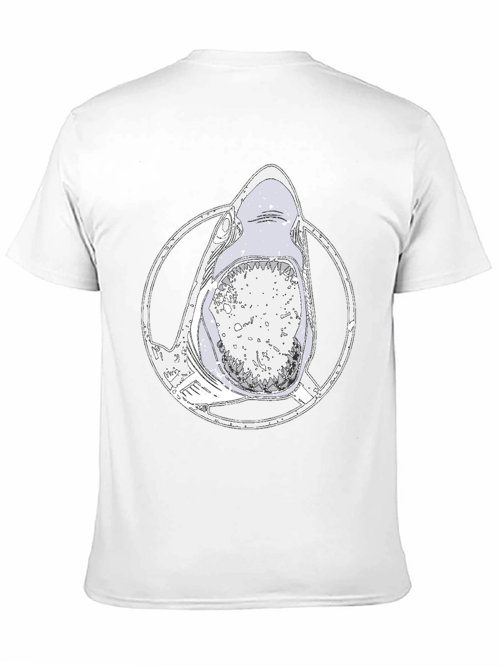 Shark Graphic Tee - Mens Black Cotton T-Shirt