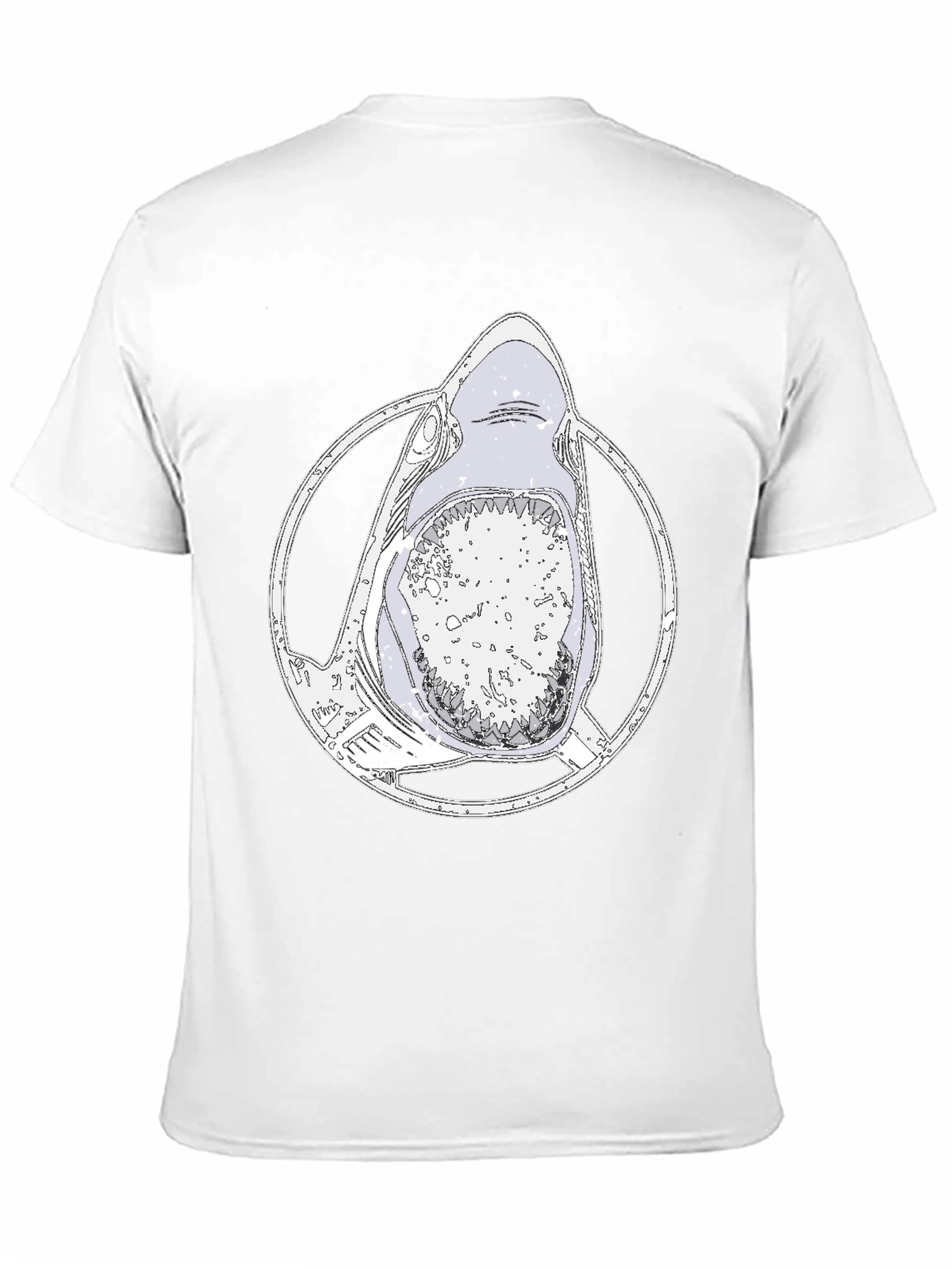 Shark Graphic Tee - Mens Black Cotton T-Shirt