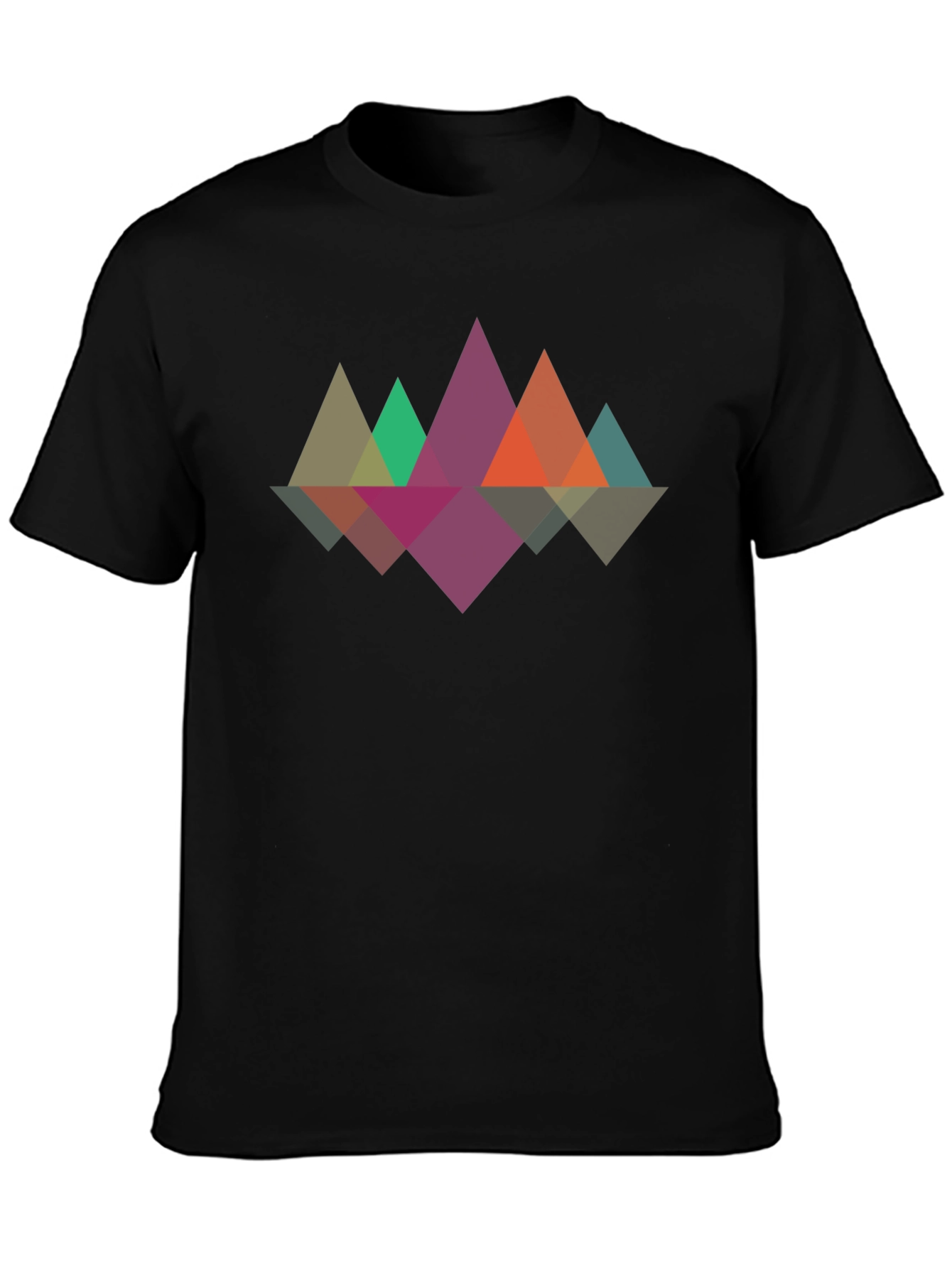 Geometric Mountain T-Shirt - Black
