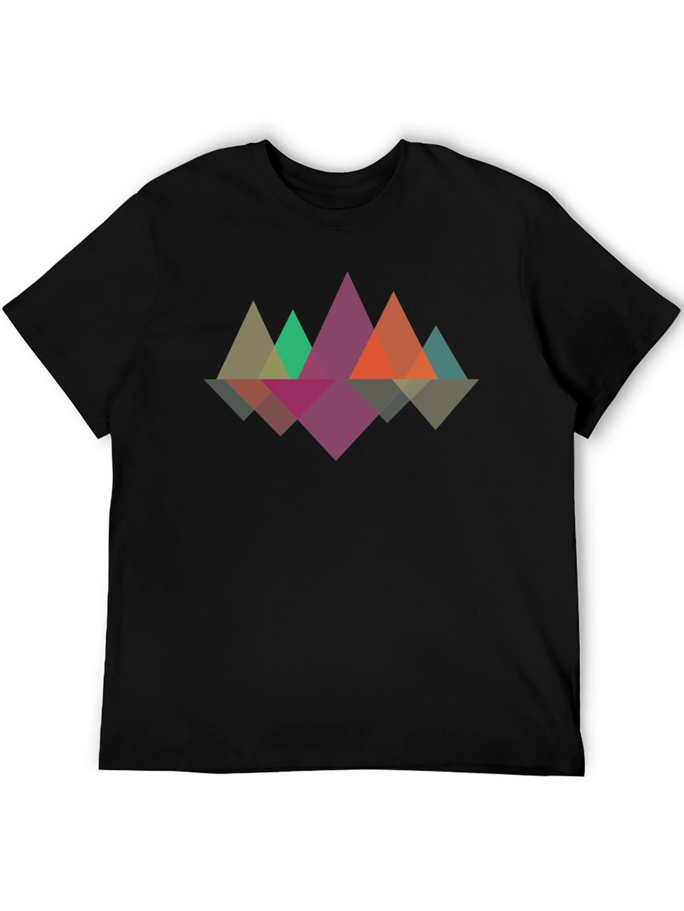 Geometric Mountain T-Shirt - Black