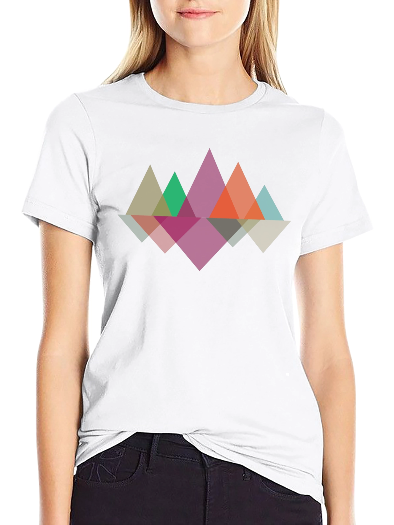 Geometric Mountain T-Shirt - Black