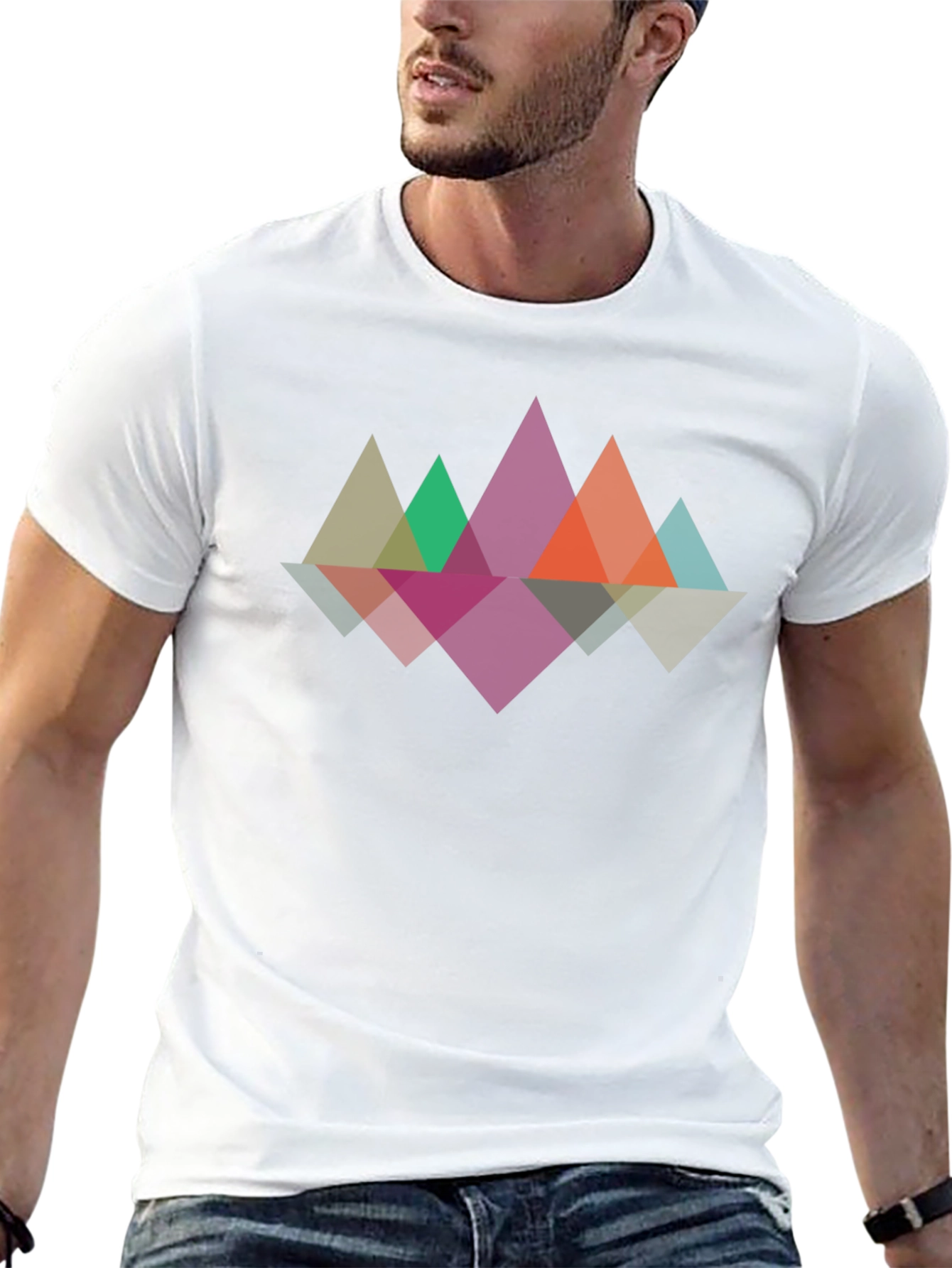 Geometric Mountain T-Shirt - Black