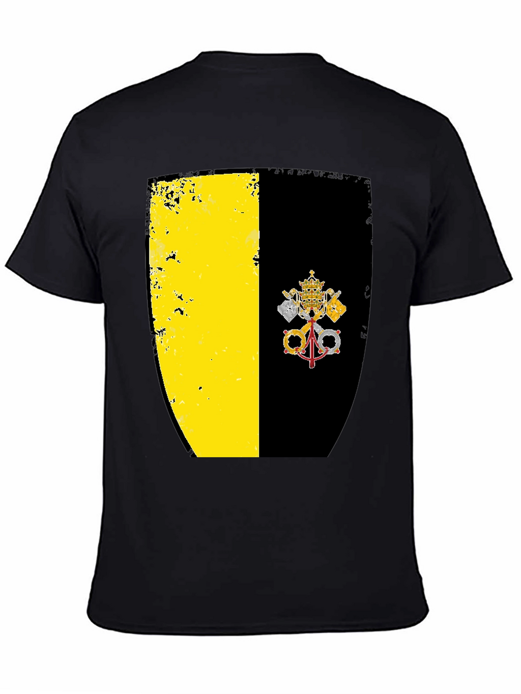 Vatican City Flag Graphic Tee - Black