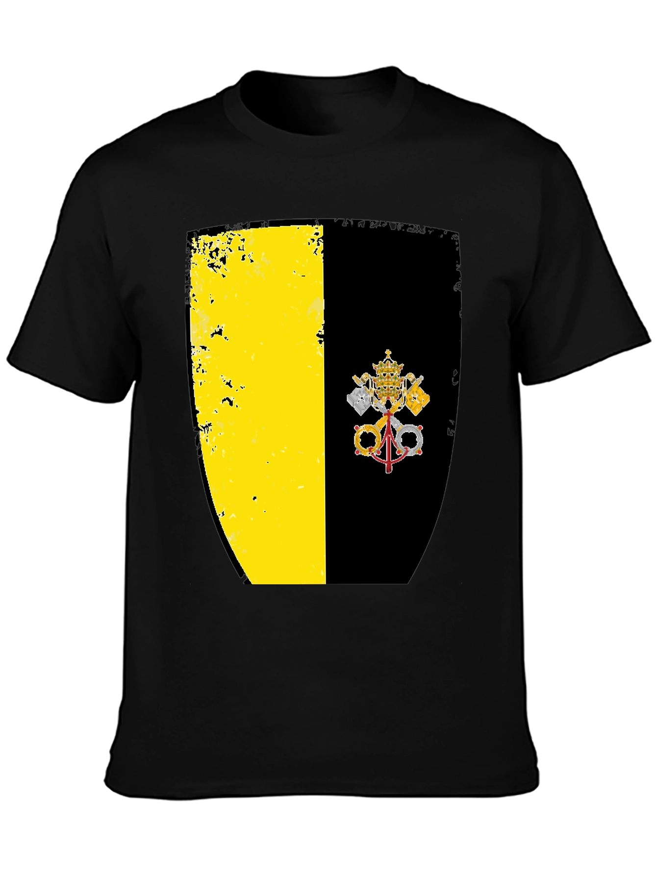 Vatican City Flag Graphic Tee - Black