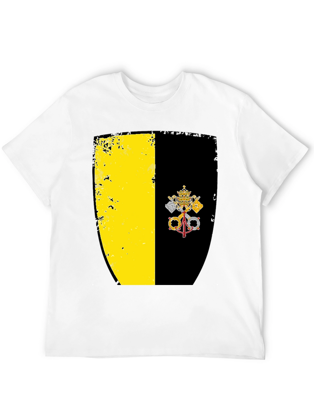 Vatican City Flag Graphic Tee - Black