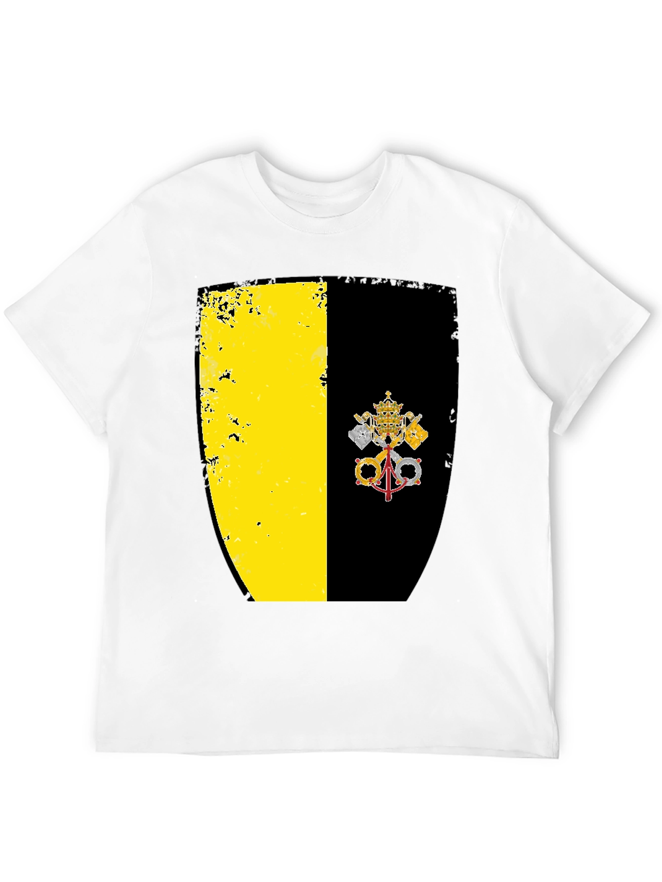 Vatican City Flag Graphic Tee - Black
