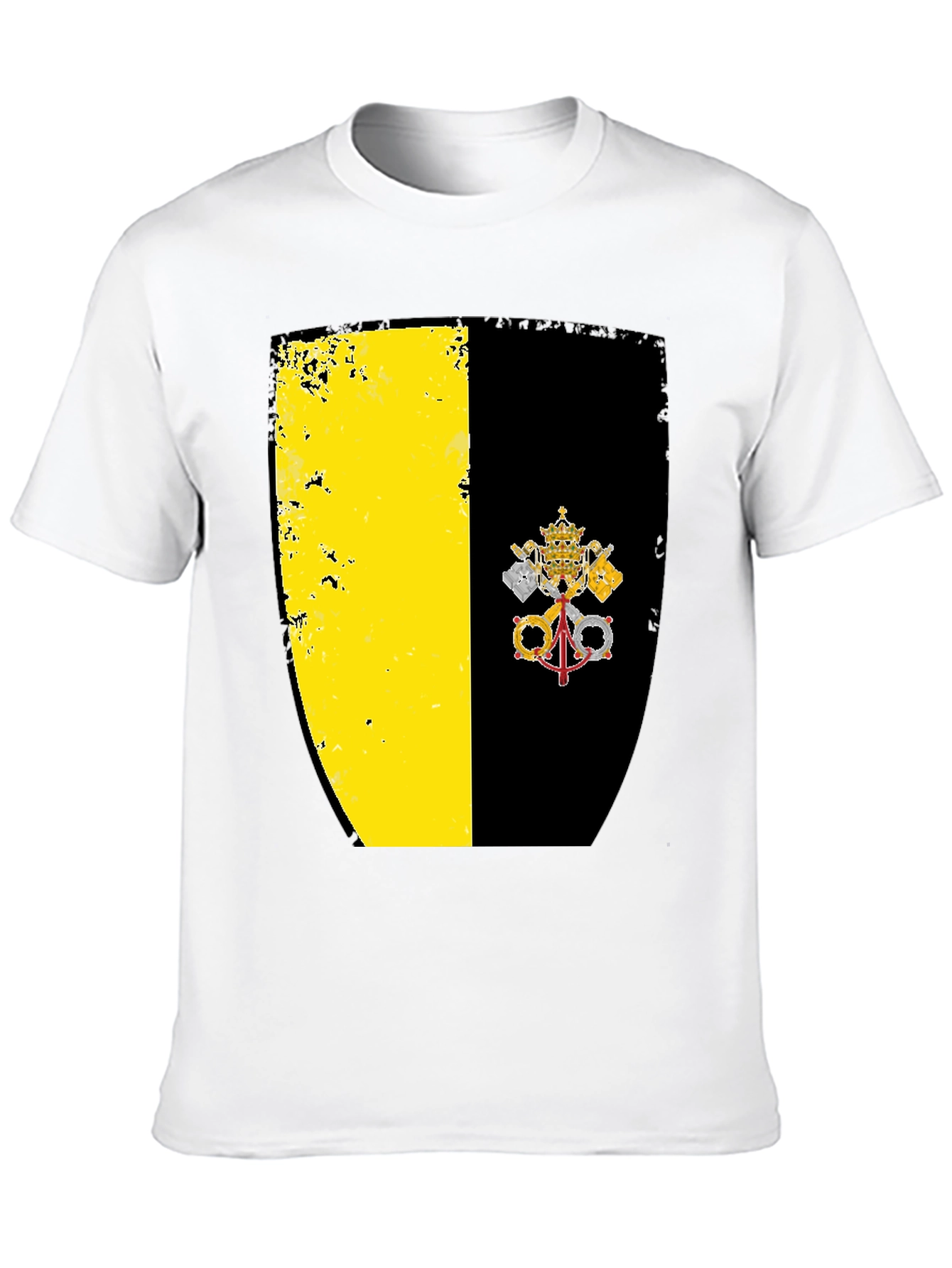 Vatican City Flag Graphic Tee - Black