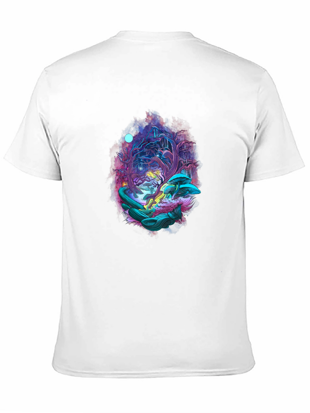 Mystical Forest Graphic Tee - Black Cotton Blend