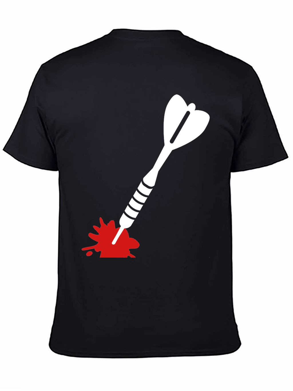Dart T-Shirt - Bullseye Design Black Cotton Tee