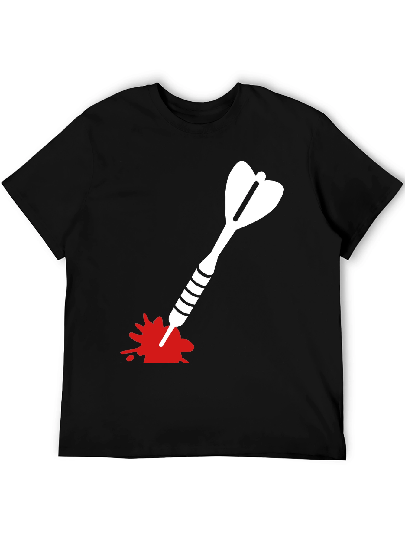 Dart T-Shirt - Bullseye Design Black Cotton Tee