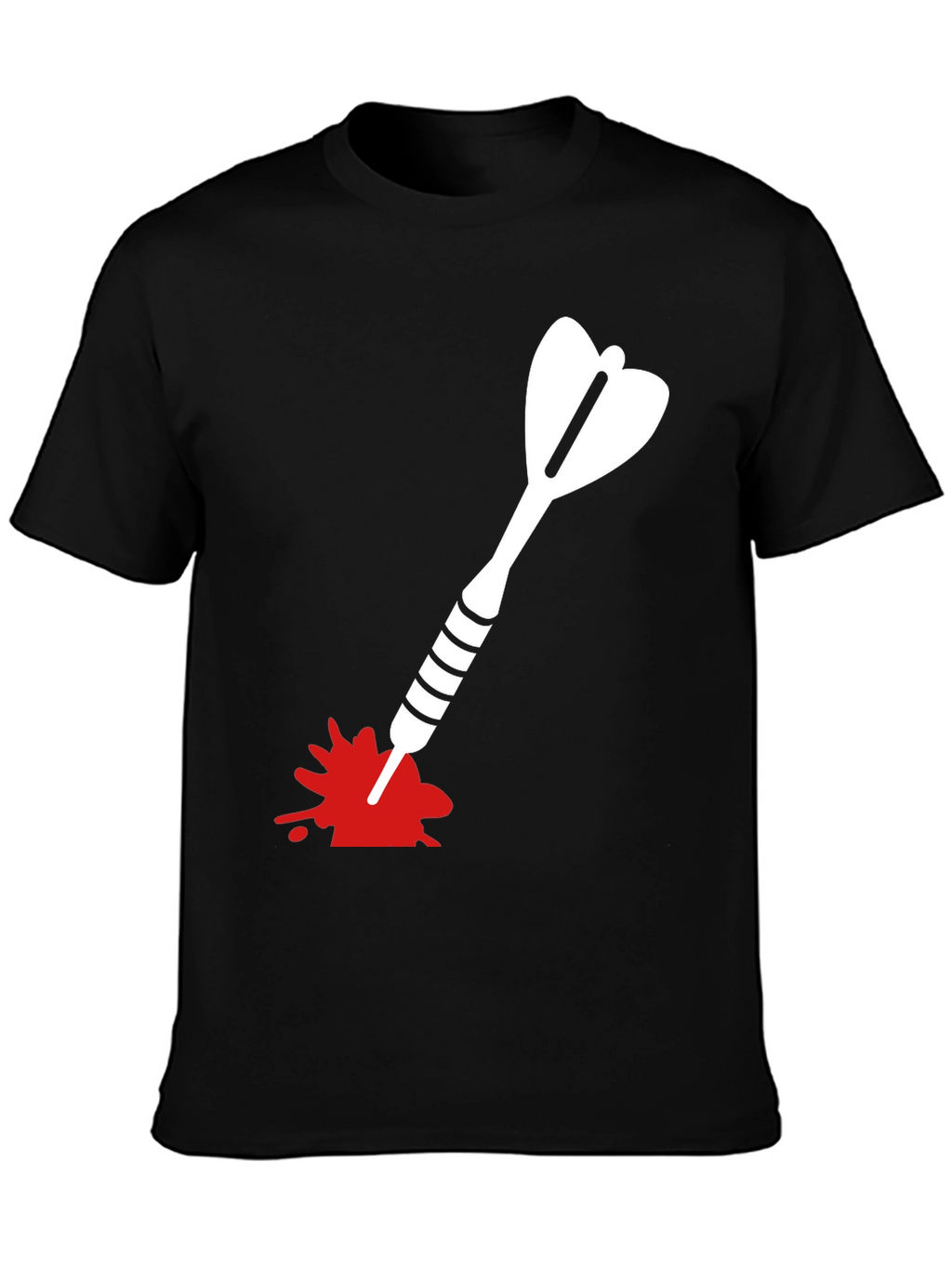 Dart T-Shirt - Bullseye Design Black Cotton Tee