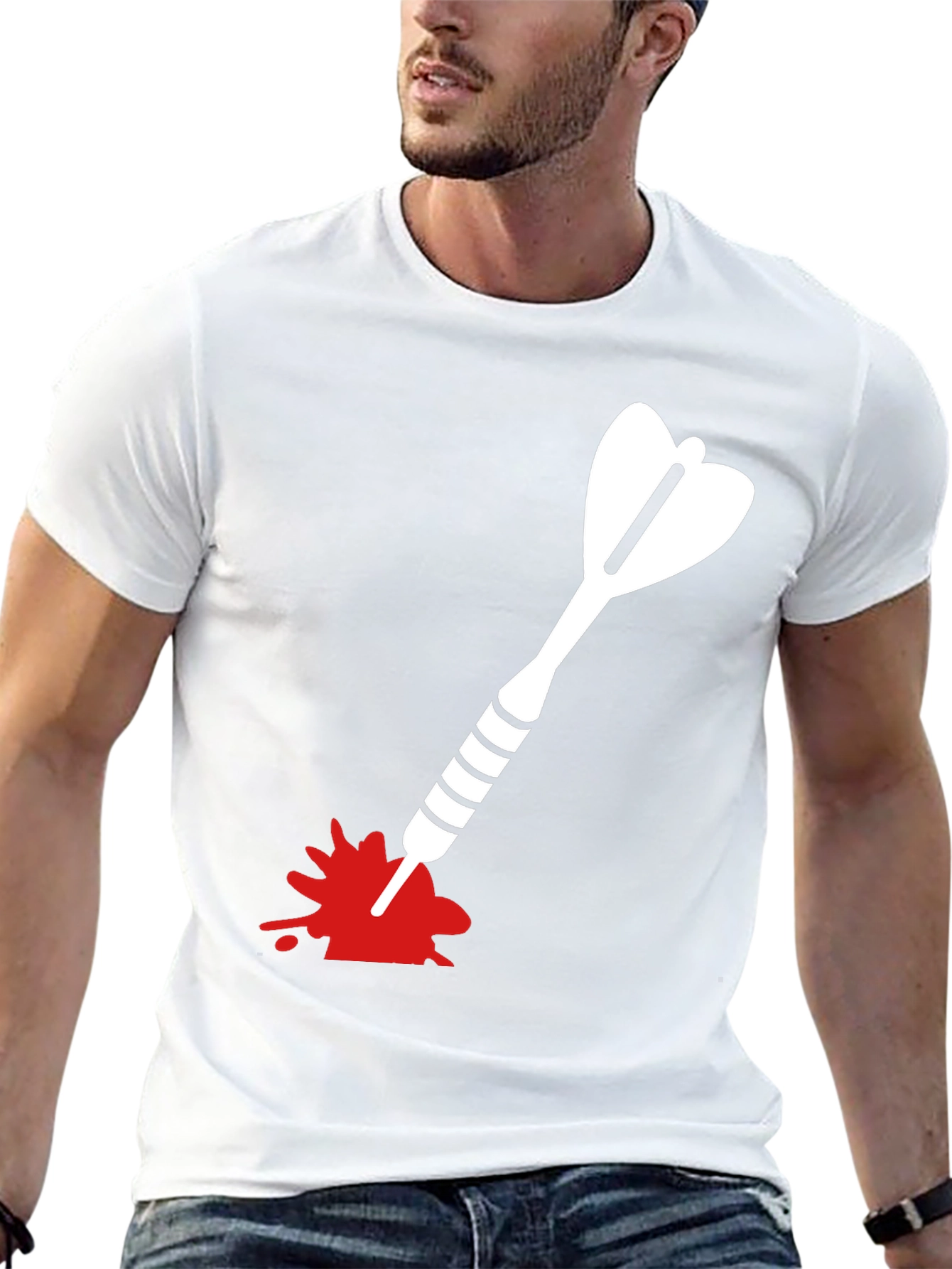 Dart T-Shirt - Bullseye Design Black Cotton Tee