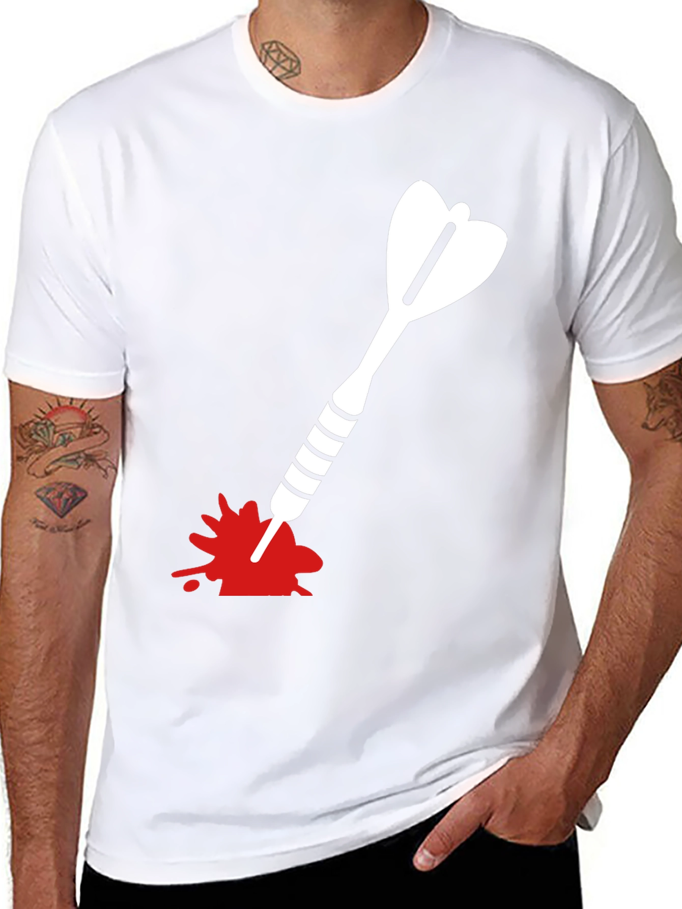 Dart T-Shirt - Bullseye Design Black Cotton Tee