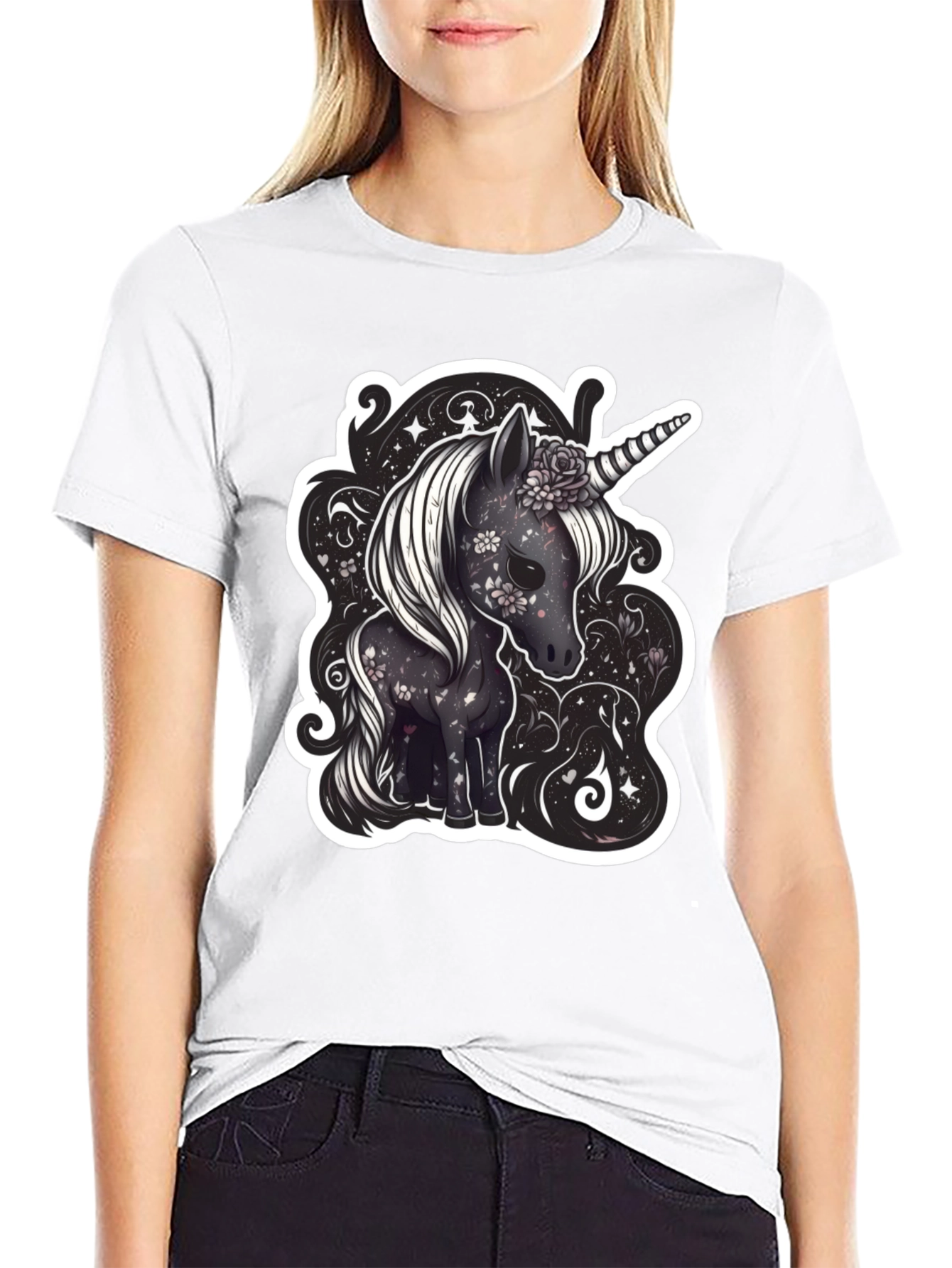 Unicorn Graphic Tee - Black