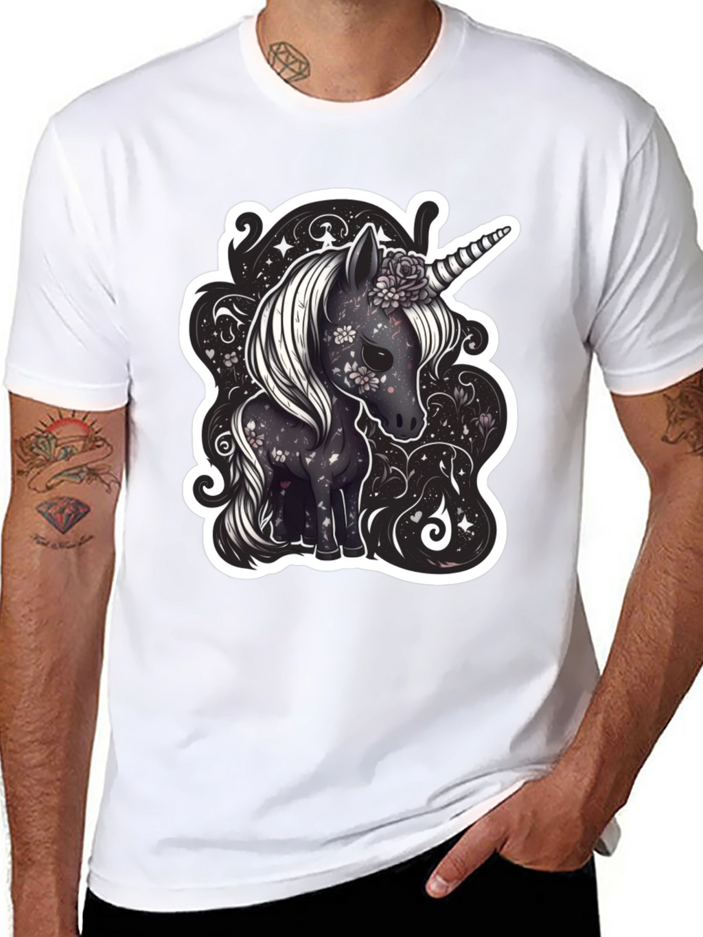 Unicorn Graphic Tee - Black