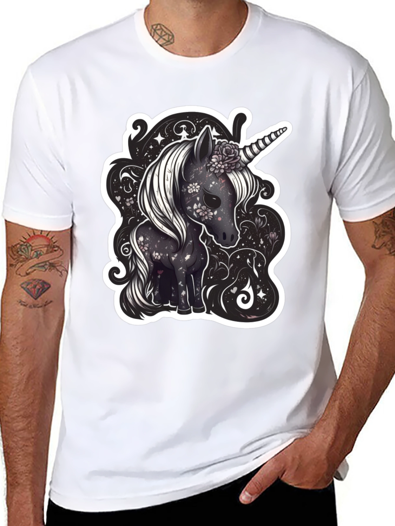 Unicorn Graphic Tee - Black