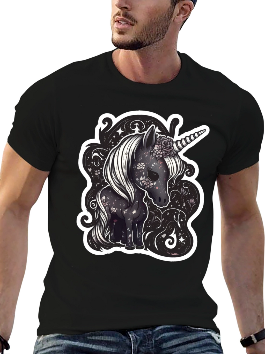 Unicorn Graphic Tee - Black