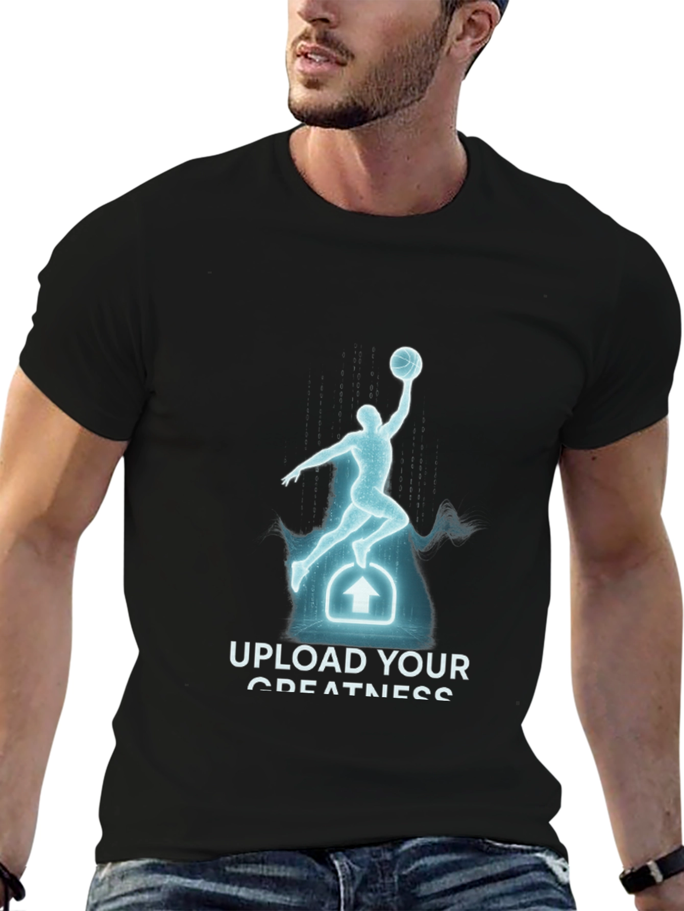 Upload Your Greatness Black Graphic Tee