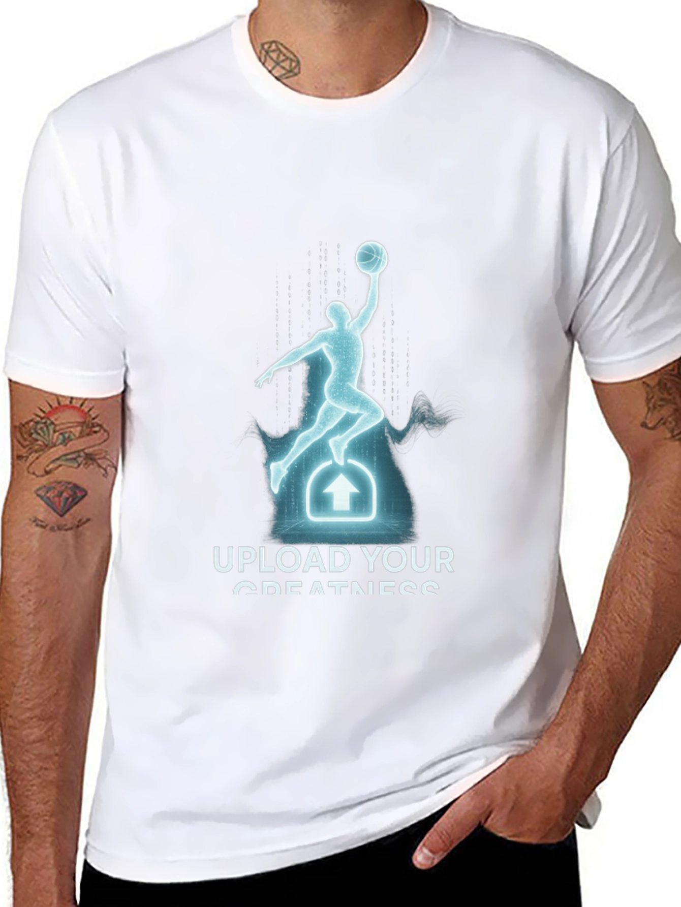 Upload Your Greatness Black Graphic Tee