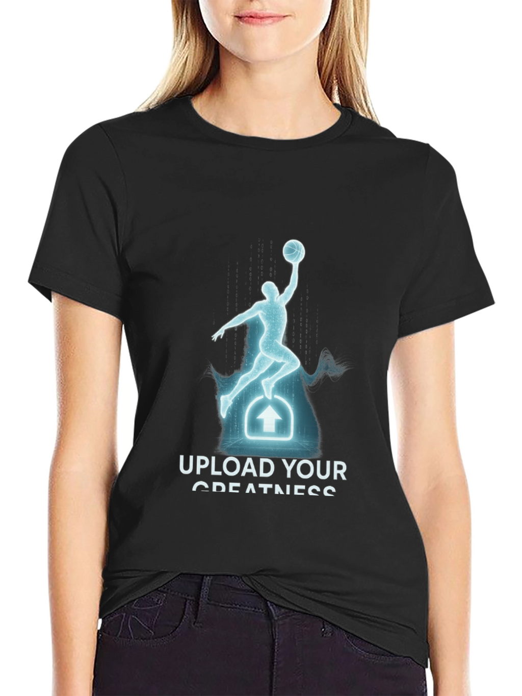 Upload Your Greatness Black Graphic Tee