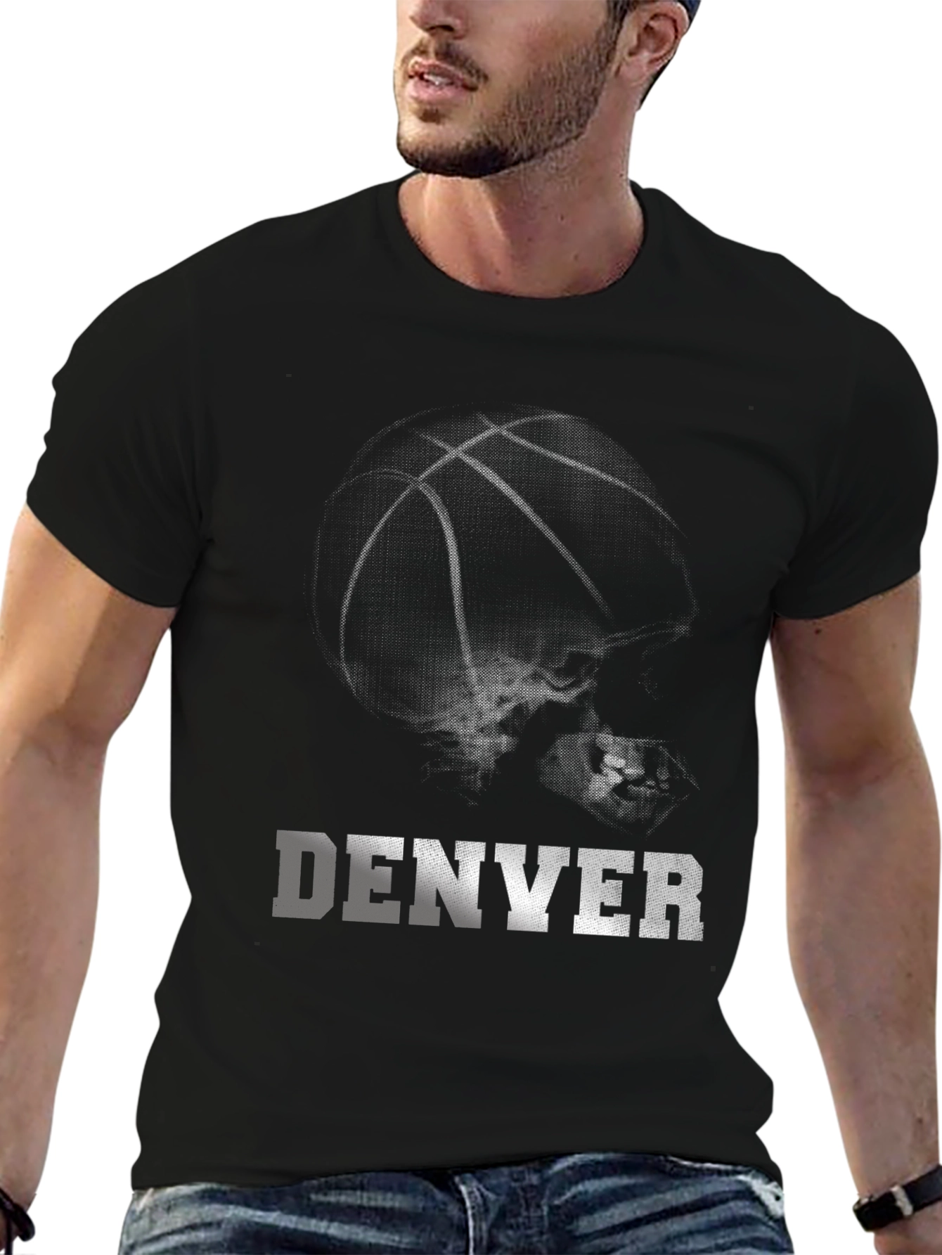 Denver Basketball Graphic T-Shirt - Black