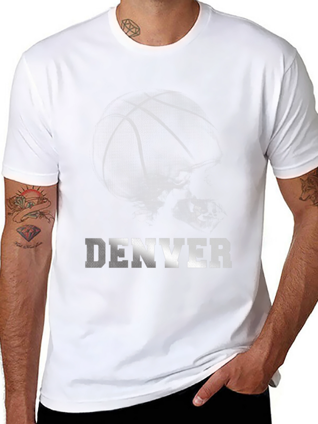Denver Basketball Graphic T-Shirt - Black
