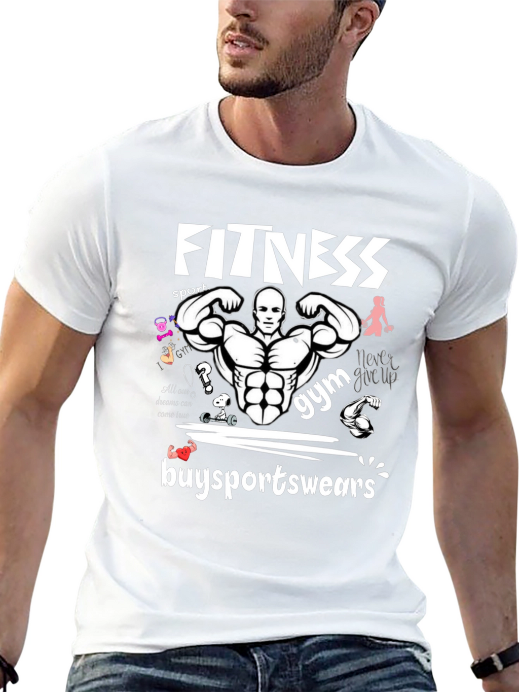 Fitness Gym Graphic Print T-Shirt
