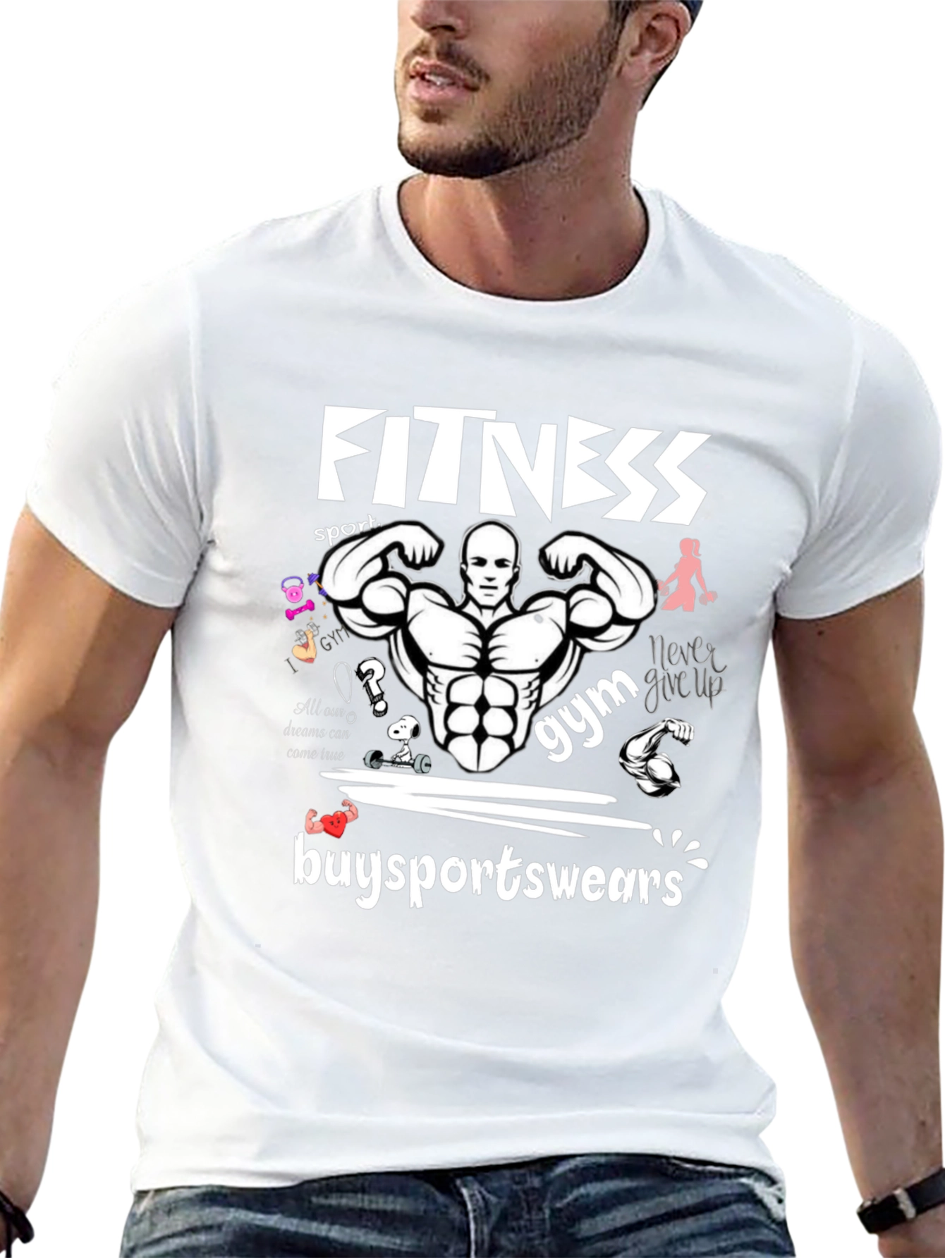 Fitness Gym Graphic Print T-Shirt