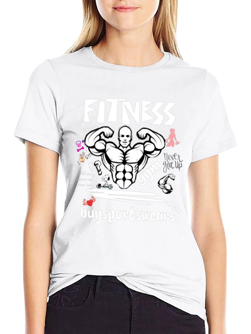 Fitness Gym Graphic Print T-Shirt