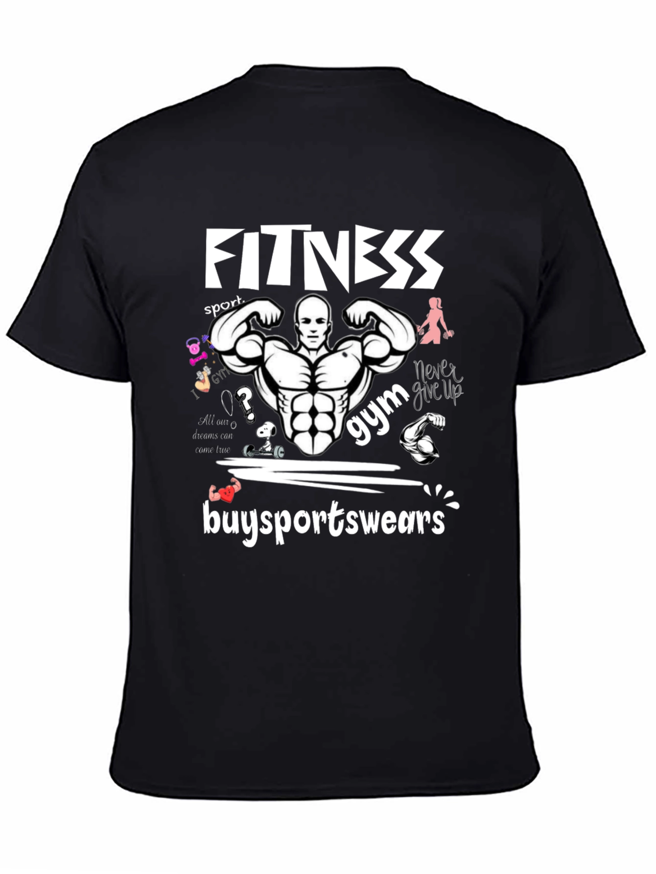 Fitness Gym Graphic Print T-Shirt