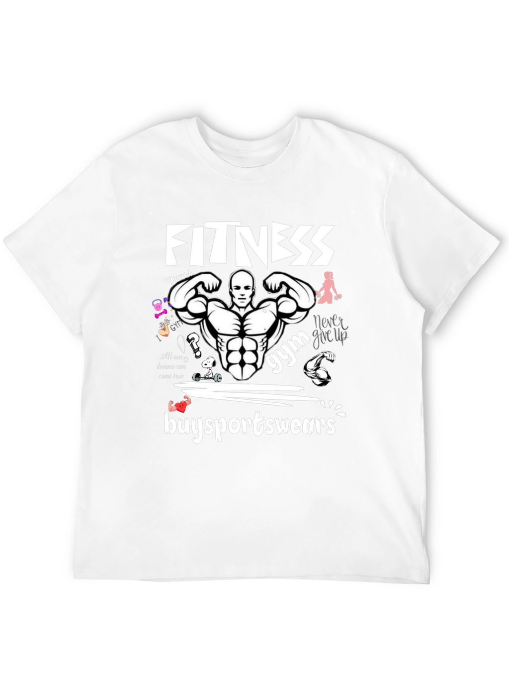 Fitness Gym Graphic Print T-Shirt