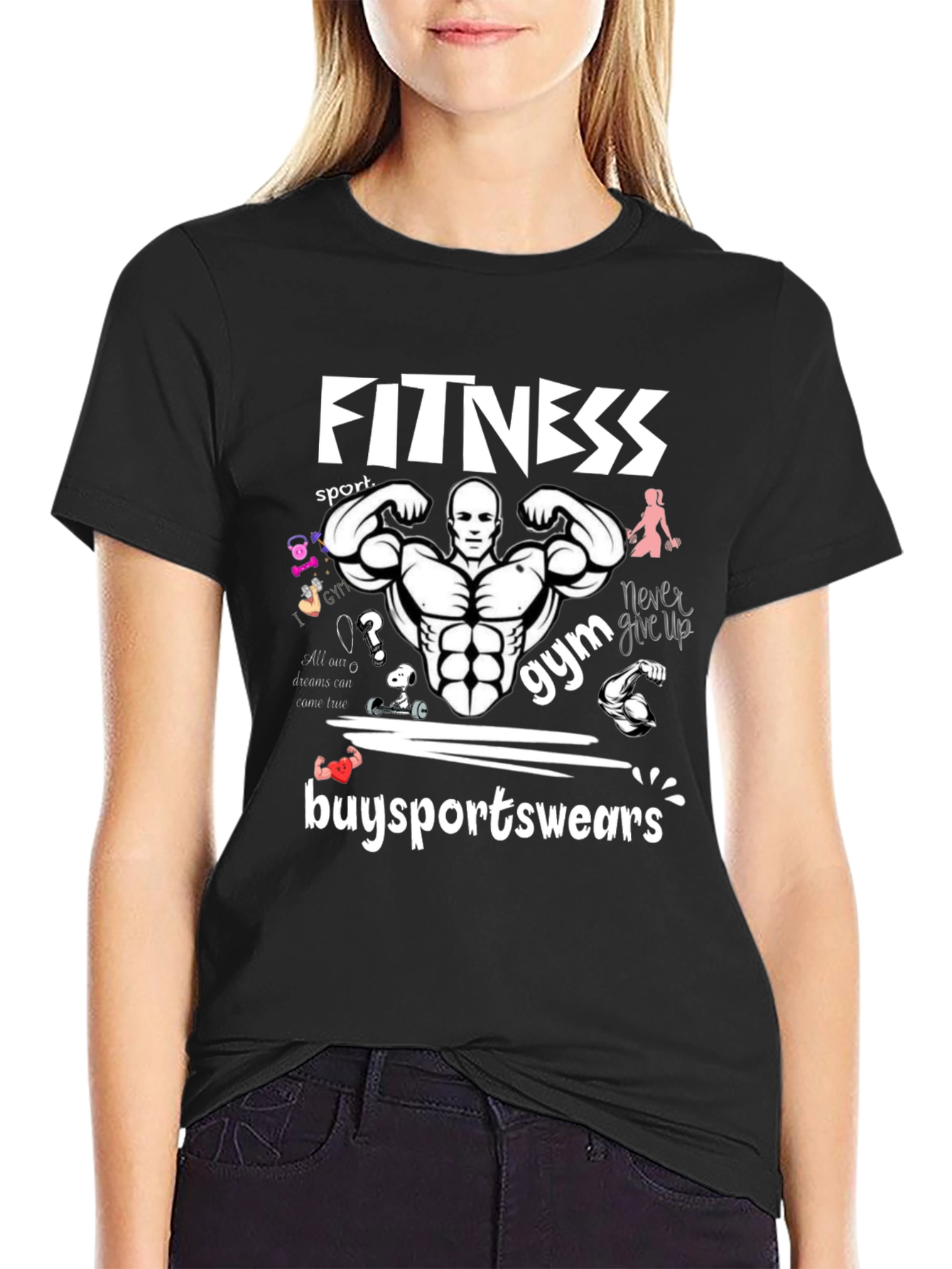 Fitness Gym Graphic Print T-Shirt