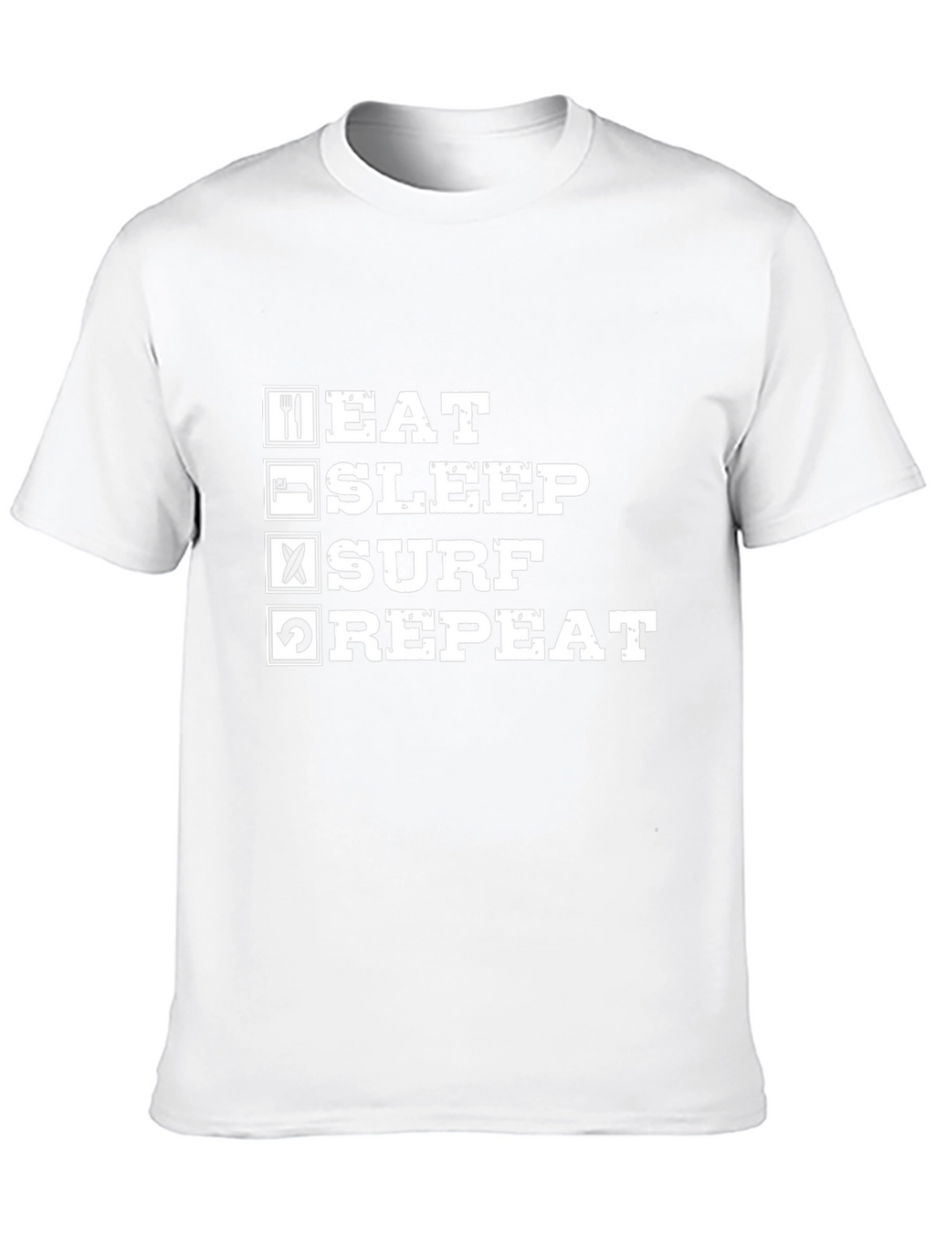Eat Sleep Surf Repeat Black Graphic T-Shirt
