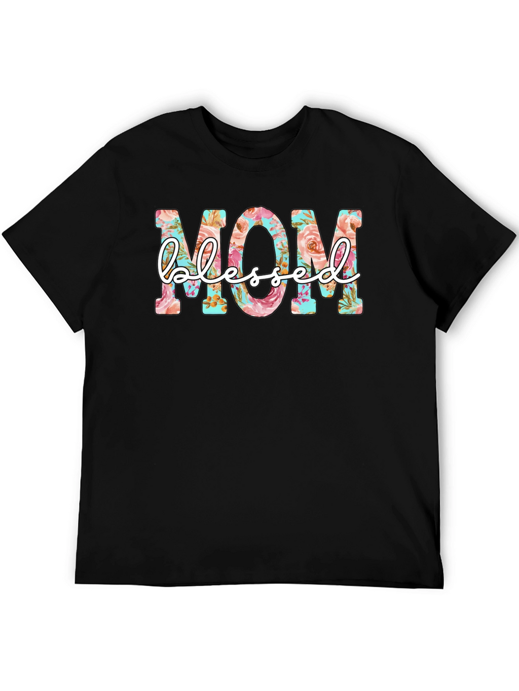 Floral Mom Blessed Graphic T-Shirt