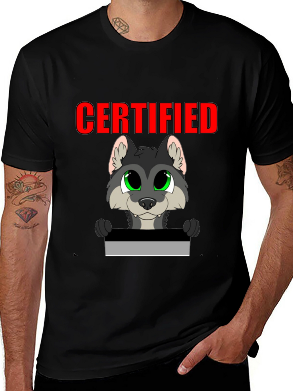 Certified Wolf Graphic T-Shirt - Black