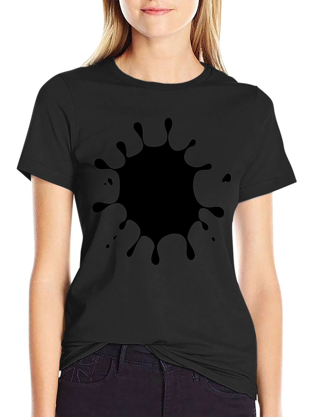 Black Splatter Graphic Tee - Modern Casual Style