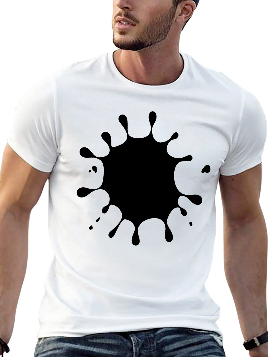 Black Splatter Graphic Tee - Modern Casual Style