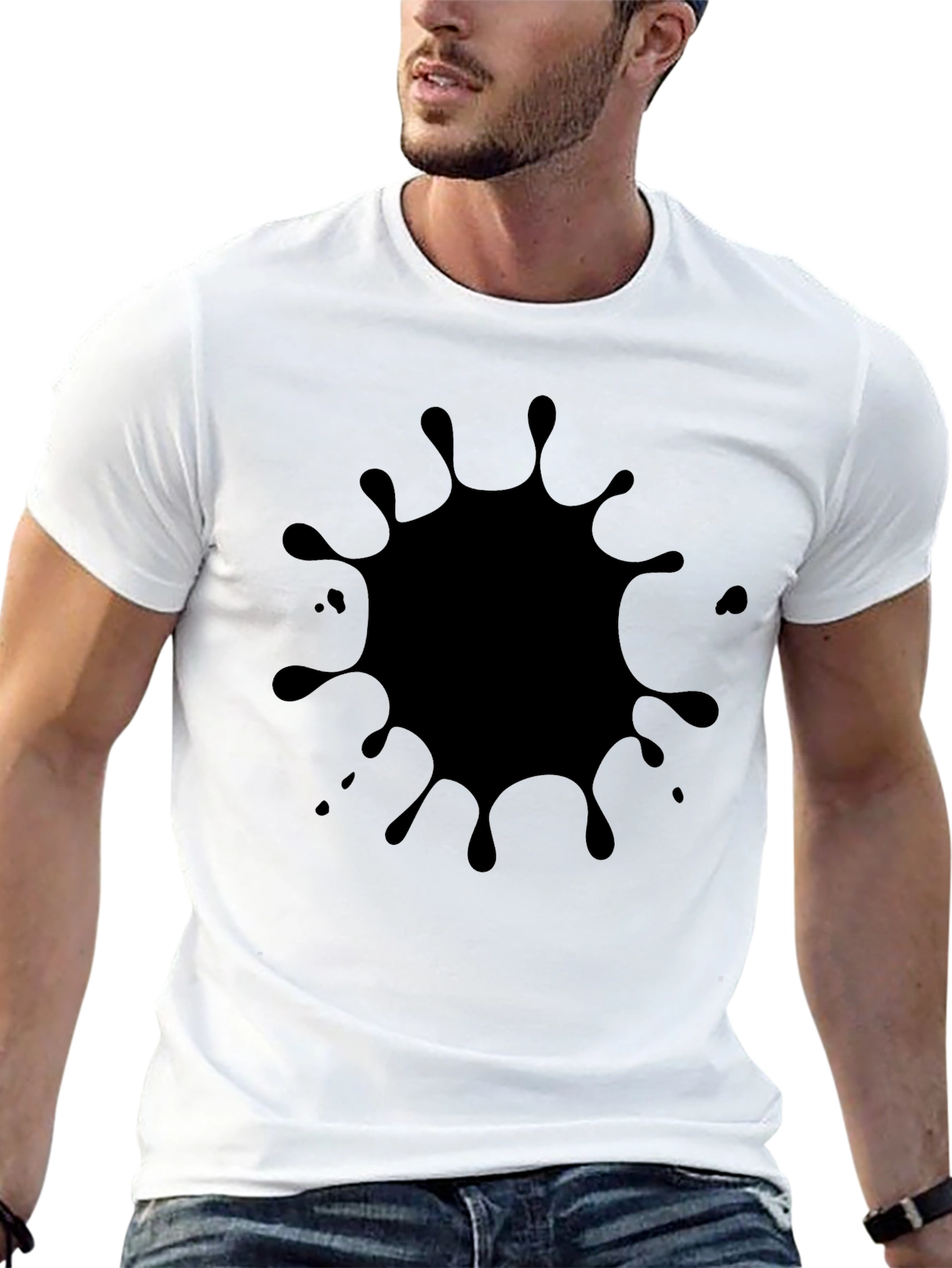 Black Splatter Graphic Tee - Modern Casual Style