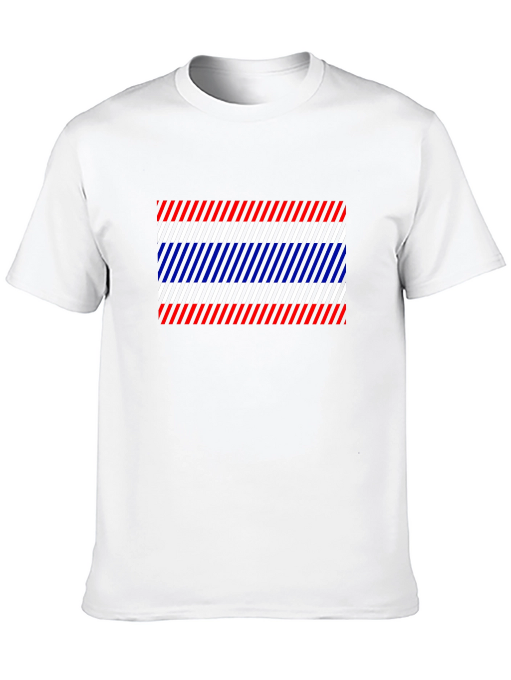 Thailand Flag Diagonal Stripes Black T-Shirt